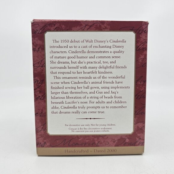 Hallmark Disney Dressing Cinderella Princess Christmas Tree Ornament Pink 3.5 in - Picture 9 of 10